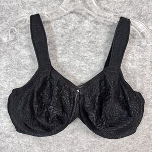 Wacoal Bra Women 44DD Black Floral Lace Full‎ Coverage Supportive Unlined